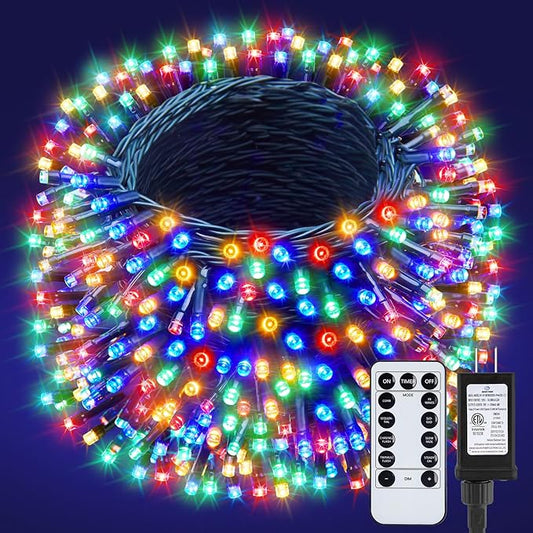 Christmas Lights 66FT 200 LED String Lights with 8 Modes Connectable Waterproof Plug-in Twinkle Fairy Lights for Home, Garden, Party, Holiday, Tree, Christmas Decorations (Multicolor)