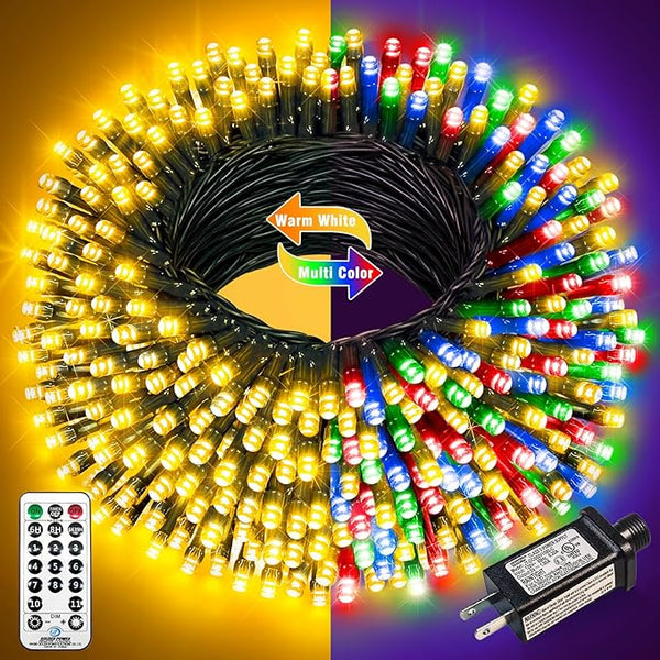 100FT 300 LED Color Changing Christmas Lights, Warm White & Multicolor Christmas Tree Lights with Remote | Lumora
