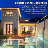 10 Pack 5Ft String Light Poles,Outside String Lights,Outdoor Light Poles,Metal Poles Stand for Patio,Backyard,Deck | Lumora