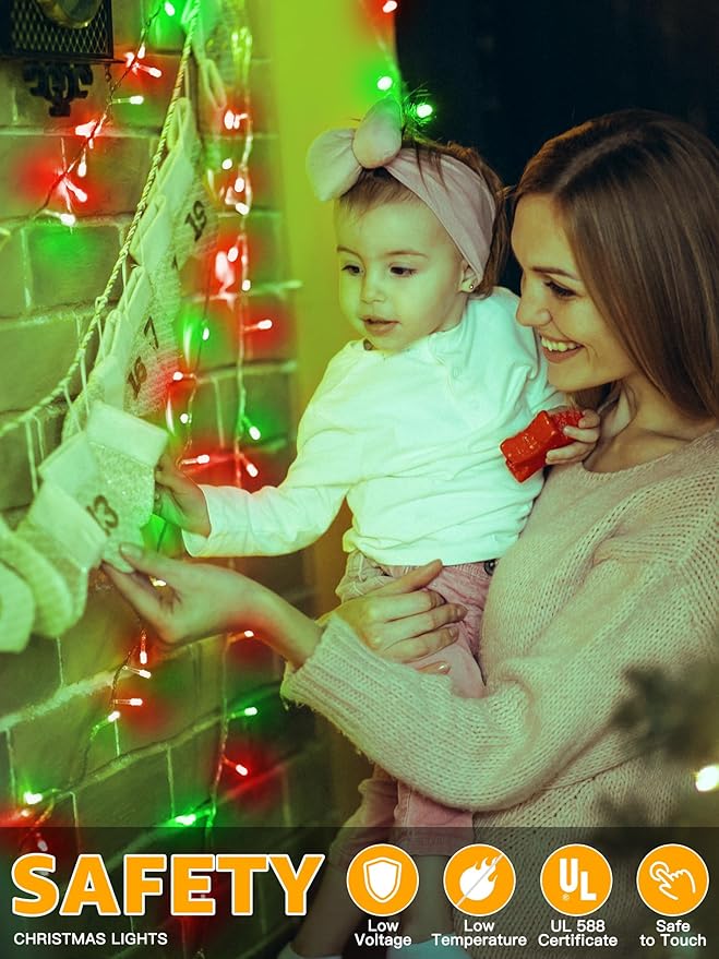 Christmas Lights 600 LED 98FT, Waterproof Outdoor String Lights with Remote and Timer, 8 Modes Dimmable Fairy | Lumora