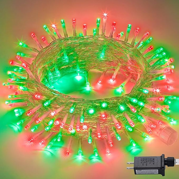 JMEXSUSS 200 LED Red and Green Halloween Lights Outdoor, 66ft Christmas String Lights Indoor Clear Wire Plug in for | Lumora