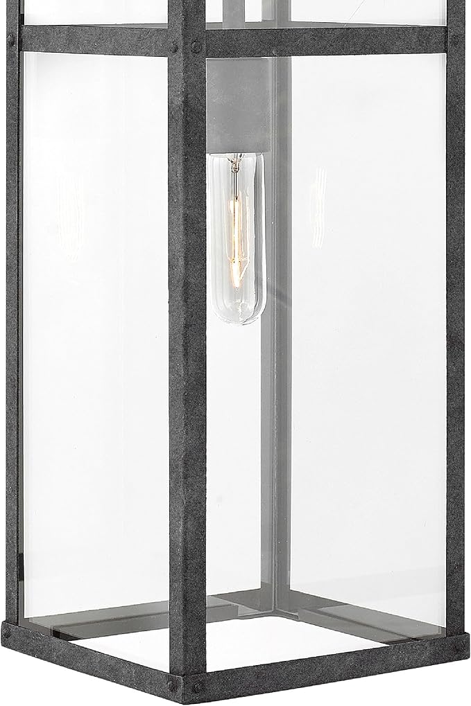 Hinkley Porter 2805DZ Large Outdoor Wall Mount Lantern - Durable Aluminum Industrial + Arts and Crafts Style - Aged Zinc