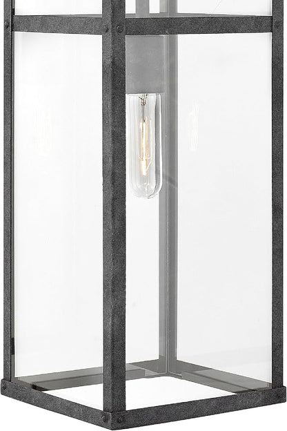 Hinkley Porter 2805DZ Large Outdoor Wall Mount Lantern - Durable Aluminum Industrial + Arts and Crafts Style - Aged Zinc