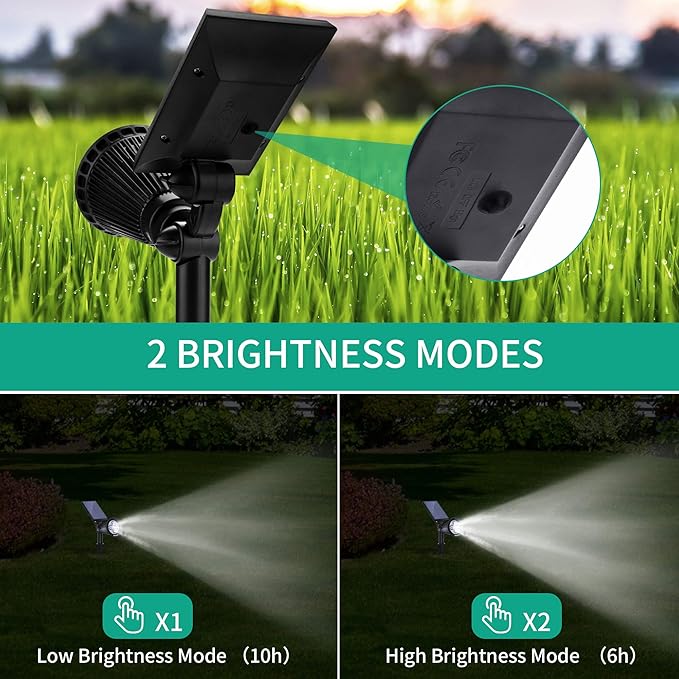 Nekteck Solar Lights, 2-in-1 Solar Spot Lights Outdoor, Waterproof Solar Powered Landscape Spotlights, Bright and | Lumora