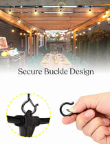 Brightech Bundle: 15 Hooks Ambience Pro Solar Powered Outdoor String Lights - Commercial Grade Patio Lights with 27 | Lumora