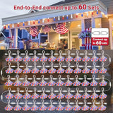 LAMPHOME 4-Pack 26Ft ST38 Outdoor Red White Blue String Lights, Patriotic Patio Light with 12+1 ST38 Edison Bulbs | Lumora