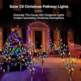 Upgraded 6 Packs 120 LED C6 Solar Christmas Lights, Christmas Decorations Outdoor Yard Lights, 8 Modes Waterproof | Lumora