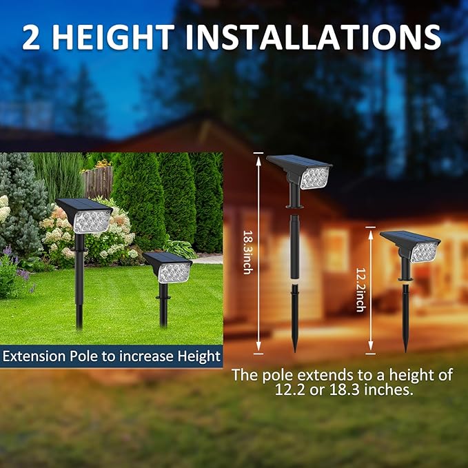 T-SUNUS Green Solar Spot Lights Outdoor Landscape Spotlights 2 Pack Dusk to Dawn Waterproof IP65 for St Patricks | Lumora
