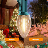 C7 LED Christmas Lights, 25FT Outdoor String Lights with 27 Warm White Bulbs, Waterproof Shatterproof for Porch | Lumora