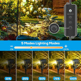 ZYAN Landscape Spotlights with Sensor, 5 Lighting Modes for Brightness Adjustment, Dimmable Timer Auto On Off, Low | Lumora