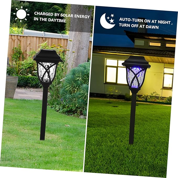 LIFKOME 4pcs Led Landscape Solar Lights Outdoor Lights Garden Solar for Year Party Easy to Install Energy Saving