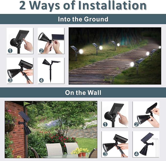 Solar Spotlights, Outdoor Ground Spot Light for Flag Pole, Bright 7-LED Dusk-to-Dawn Waterproof Landscape Flagpole | Lumora