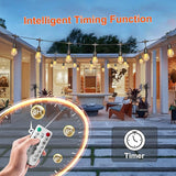 100FT Solar String Lights Outdoor Waterproof with Remote Control Solar Patio Lights 30+2 shatterproof LED E26 S14 | Lumora