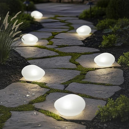 Lakeside Solar White Rock Light Outdoor Decor