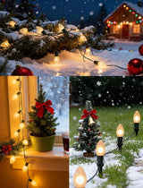 25Ft Frosted White Christmas Lights C9 Vintage Christmas String Lights with 26 Frosted White Bulbs(1 Spare) Hanging | Lumora