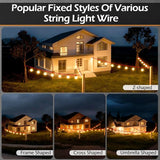 String Light Hanging Kit, 164 FT Vinyl-Coated 304 Stainless Steel Cable, Heavy Duty Crimping Plier, Guide Wire for | Lumora