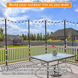 2 Pack 10 FT String Light Poles,Metal with Fork Lights Poles for Outdoor String Light, Rustproof Heavy Duty for | Lumora