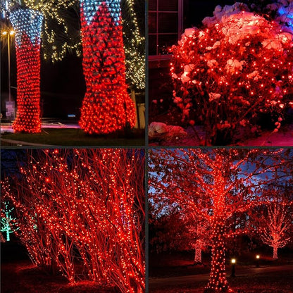 LAMPHOME Valentine’s Day Red String Lights Indoor, 600LED (12pk of 50L) Christmas Lights Outdoor Waterproof, Fairy Light Plug in for Party Carnival Supplies, Tree Wedding Xmas Yard Garden Decor