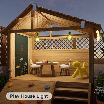 Solar Pendant Lights, Solar Powered Shed Light with Pull Cord and Remote for Outdoor Indoor, Solar Chandelier, Gazebo Light with Adjustable Panel for Yard Patio Balcony Barn Garage