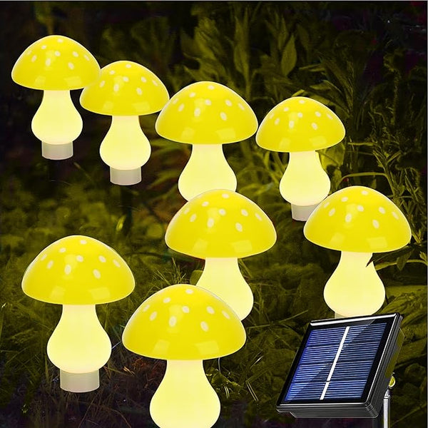 RCFINE Solar Outdoor Lights Set of 8 Solar Mushroom Lights with 8 Modes Waterproof Garden Mushroom Lamp Outside | Lumora