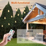 100FT Solar String Lights Outdoor Waterproof with Remote Control Solar Patio Lights 30+2 shatterproof LED ST38 | Lumora