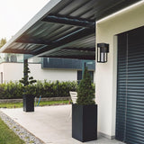 GLOBE Electric 44246 Bowie LED Integrated Outdoor Indoor Wall Sconce, Matte Black, Clear Glass Insert, 10W, 420 | Lumora