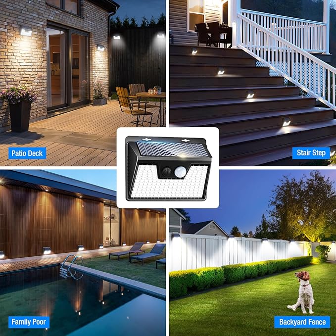 Peasur Solar Lights Outdoor Waterproof [12 Packs/140 LEDs], 3 Lighting Modes Solar Motion Sensor Light Outdoor | Lumora