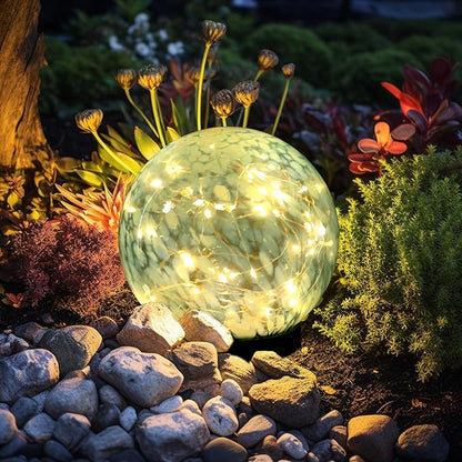 Solar Lights Outdoor Waterproof Powered-Clear Glass Globes Lights for Patio, Yard, Camping, Garden, Stylish Portable Lighting for Homeowners & Enthusiasts (Blue)