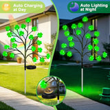 4 Pack St Patricks Day Solar Outdoor Lights, 80 LED St Patricks Day Decorations, Solar Shamrock Stakes Lights with | Lumora
