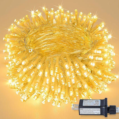 98FT 200 LEDs String Lights Waterproof Fairy Lights 8 Modes with Memory 30V Power Supply for Home, Garden, Wedding, Party, Christmas Decoration Indoor Outdoor (Warm White)