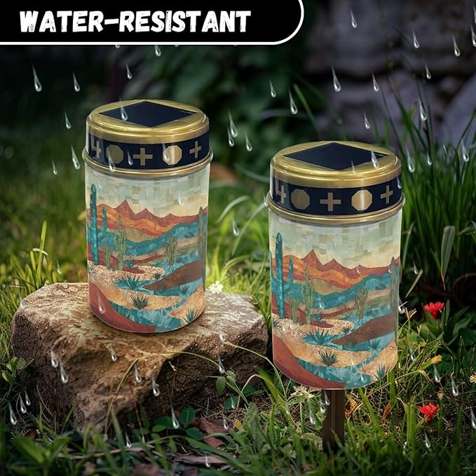 Cactus Solar Outdoor Lights, Solar Lights Outdoor Waterproof, Solar Walkway Lights for Garden, Landscape, Path, Yard, Patio, Driveway