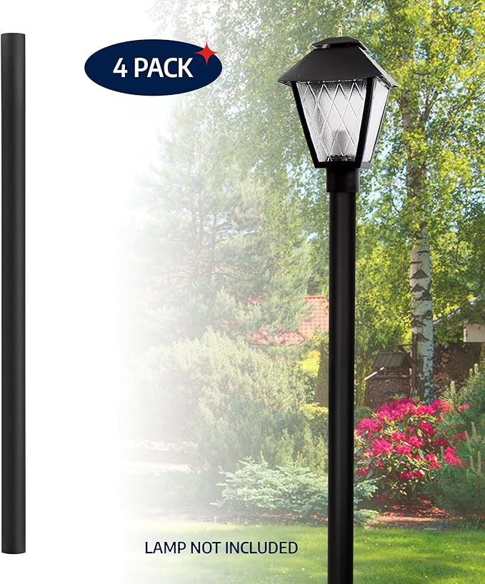 Solus 7-Foot Direct Burial Lamp Post – Outdoor Aluminum Light Pole – Fits Standard 3" Post Top Fixtures – Black | Lumora