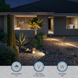 LEONLITE 5CCT Decorative Stone Light Outdoor, 5W LED Low Voltage Landscape Lighting for Garden, Yard, 12-24V AC/DC | Lumora