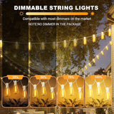 LAMPHOME Outdoor String Lights, 26FT Patio Lights with 12+1 ST38 LED Edison Bulbs (1 Spare), Connectable String | Lumora