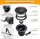 Gardenreet Low Voltage Landscape Well Lighting - Brass In-Ground Ip65 Hardwired Replaceable Bulb Light, 12V LED | Lumora