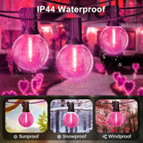 LAMPHOME 26FT G40 LED Outdoor Valentine's Day String Lights, Pink Valentines Decorations Lights with 13 | Lumora