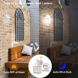 LIT-PaTH Dusk to Dawn Outdoor Wall Lantern, White Large Exterior Wall Light Fixture, E26 Base, Anti-Rust Aluminum | Lumora