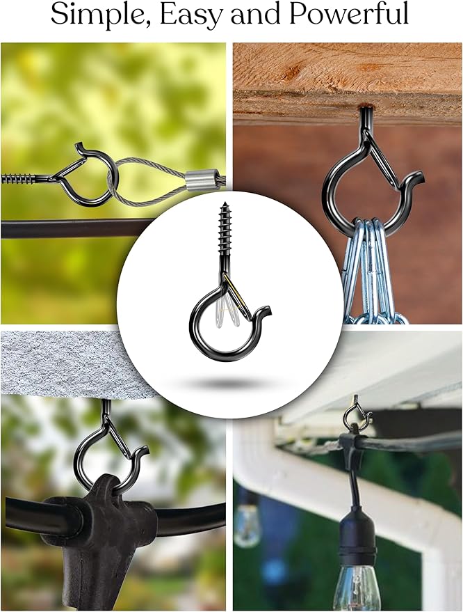 Brightech Bundle: 15 Hooks Ambience Pro Solar Powered Outdoor String Lights - Commercial Grade Patio Lights with 27 | Lumora