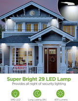 InnoGear Solar Gutter Lights Outdoor Waterproof, 29 LED Motion Sensor Lighting with 4 Modes, Mounting Pole for | Lumora