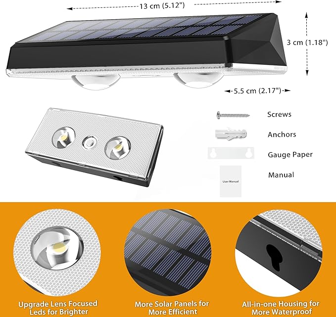 Solar Fence Lights Outdoor, 16-Pack 120LM Fence Lights Solar Powered, IP67 Waterproof Dusk to Dawn Auto On/Off 12+ Hours for Outside/Backyard/Wall/Step/Patio/Deck/Pool (Warm White & RGB 7 Colors)