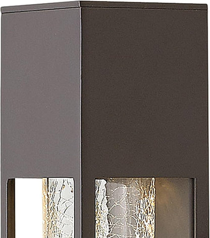 Hinkley Vapor Medium Wall Mount Outdoor Lantern - Modern, 1-Light, Aluminum, Crackle Glass, Bulb Included - Bronze Finish