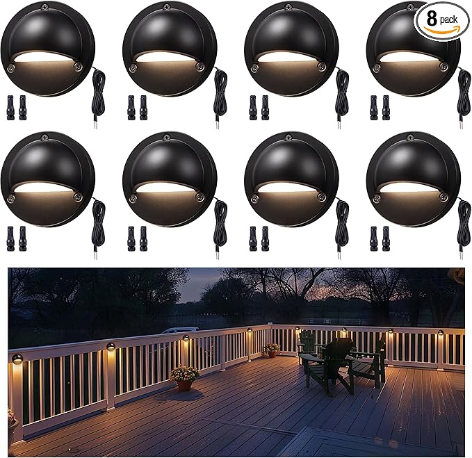 LED Deck Lights - Outdoor Landscape 12V Waterproof Lighting, Low Voltage Step Lights, Warm White & Cool White | Lumora
