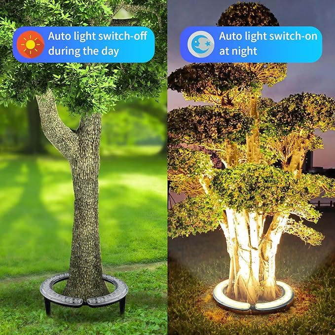 Solar Palm Tree Lights,Super Bright 32 Led 5 V 12000mah Landscape Spotlights for Big Tree Lighting Solar Uplights | Lumora