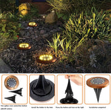 Solar Ground Lights Outdoor Waterproof Flat Garden Solar Disk Lights Floor 12 LED 8 Pack for Garden Patio Pathway | Lumora