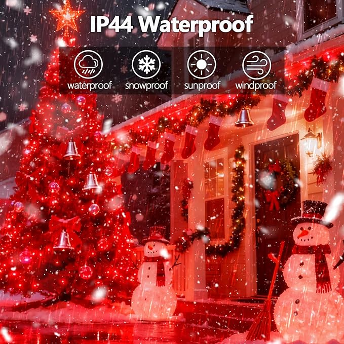 2026 New Voice Control 88ft 240LED Smart Valentine String Lights Outdoor/Indoor | String Lights with Remote, 12Modes, 7Voice Commands & Timers, Valentine Twinkle Light for Wedding Party Decor (Red)