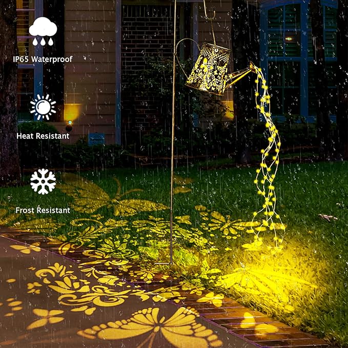 Solar Watering Can with Lights Outdoor,Hanging Solar Lantern,Metal Waterproof Garden Lights Decorations Gift for | Lumora