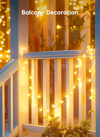 Brightown Solar Lights Outdoor Waterproof, 66Ft 200 LED Globe Solar String Lights for Outside, 8 Modes Outdoor Solar Lights for Yard Balcony Patio Tree Canopy Party (Warm White)