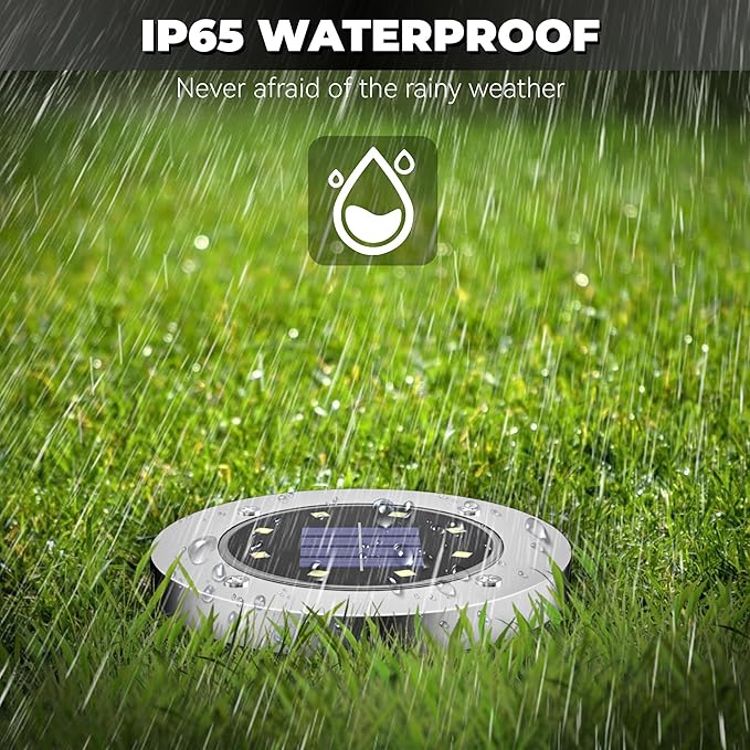 Solar Lights Outdoor Waterproof 12Pack, Solar Garden Lights Pathway Light Bright In-Ground Light Landscape Lighting Outdoor Garden Decor for Yard, Patio, Driveway, Walkway Warm Light