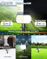 Kaxiida Solar Lights Outdoor Waterproof IP68, 3 Lighting Models Solar Powered Spot Lights Outdoor, 56LED Light Dusk | Lumora