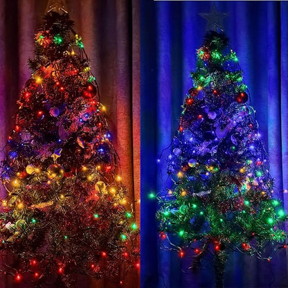 2 PACK Battery Net Lights - Outdoor Waterproof Garden Light, 200 LED Tree String Light with 8 Modes, Mesh Curtain Lights for Garden Patio Yard Christmas Party Tree and Holiday Decor( Multi Color)